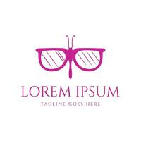 Simple Minimalist Butterfly Fly Wings Eyeglass or Goggles Glasses for Optic Store Illustration vector