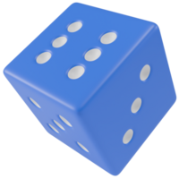 Stylized blue dice. Isolated on transparent background png