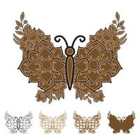 3d butterfly with layered decorative laser cut design vector
