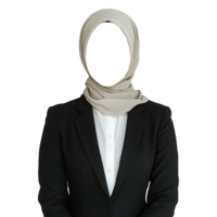 Hijab Business Woman with formal Attire Mockup with Transparent Background png