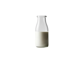 Fresh milk bottle, perfectly isolated, featuring a sleek design, ideal for dairy packaging, branding, and high-quality beverage presentation. png