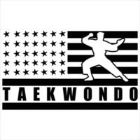 Stylish Karate Martial Arts Typography with Taekwondo Fighter Clipart Illustration vector