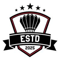 Dynamic Badminton Tournament Logo with Racket and Shuttlecock Artwork vector