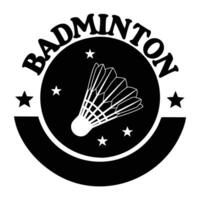 Professional Badminton Tournament Logo Design with Racket and Shuttlecock vector