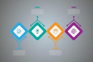 Square style flow chart design. vector