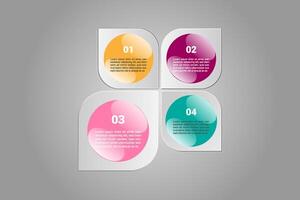 Glossy square style infographic design. vector