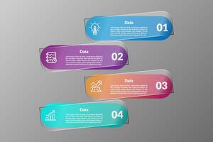 Glossy simple 4 option infographic design. vector