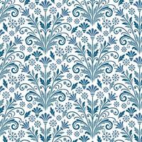 blue bandana style floral pattern with intricate ornamental details for textile and background vector
