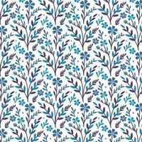 elegant blue baroque inspired floral pattern for fabric and wrapping paper vector