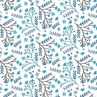 vintage blue baroque floral pattern with detailed abstract elements for fabric and print vector