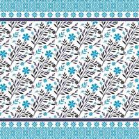 unique blue ornamental floral seamless pattern with intricate border for classic background vector