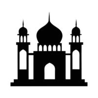 Simple Silhouette of a Mosque A clean, bold silhouette of a mosque, perfect for representing Islamic culture, faith, or architecture. vector