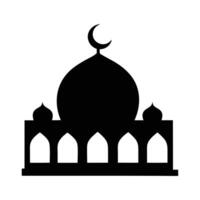 A clean, bold silhouette of a mosque, ideal for representing Islamic culture or architecture. vector