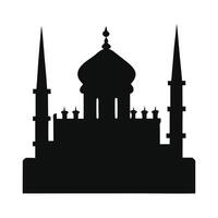 A simple, bold silhouette of a mosque, perfect for representing Islam, faith, or architectural design. vector