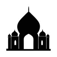 This is a simple, yet elegant silhouette of a mosque, ideal for representing Islamic culture and architecture. vector
