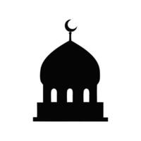 black silhouette of a mosque, perfect for representing Islamic architecture and culture. vector