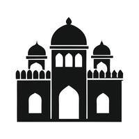 A clean, minimalist black silhouette of a mosque. vector