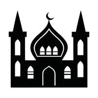 Simple Silhouette of a Mosque A bold, black silhouette of a mosque, perfect for representing Islamic achitecture or religious themes. vector