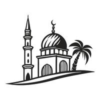 Silhouette of a Mosque, perfect for religious imagery. vector