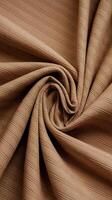 Closeup beigelight brown color fabric sample texture backdropbeige fabric strip line pattern designupholstery for decoration interior design or abstract background photo