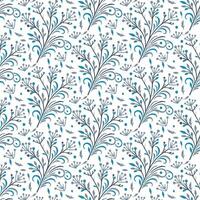 seamless blue bohemian floral pattern with intricate details for fabric and carpet vector