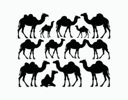 Camel Silhouette Set Template Design vector