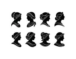 Simple Cameo Silhouettes Template vector