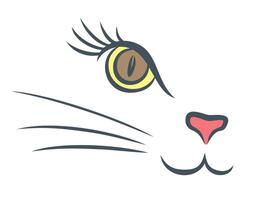 Face of cat. vector
