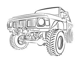 Sketch terrain vehicle. vector