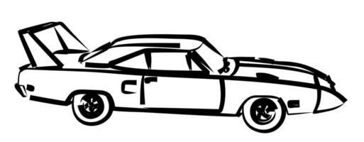 Sketch of the old car. vector