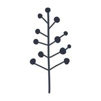 Branch, leaves and berries, isolated, illustration, design vector