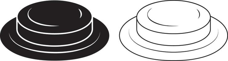 outline silhouette Push button icon set vector