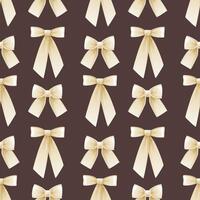 Seamless pattern colorful different bows and ribbons for clothes. Romantic background with repeating pattern for birthday, cute print, textile design. vector