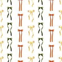 Seamless pattern colorful different bows and ribbons for clothes, hair. Romantic background with repeating pattern for birthday, cute print, textile design. vector