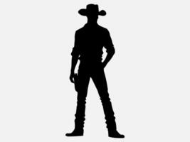 Western Cowboy Silhouette Illustration for Digital Graphics and Prints vector