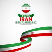 Iran national waving flag square banner background template for independence day vector