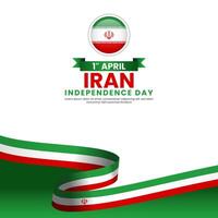 Iran national flag for Independence day on white background with copyspace area vector