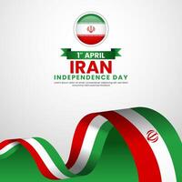 Iran national ribbon flag for Independence day on white background vector