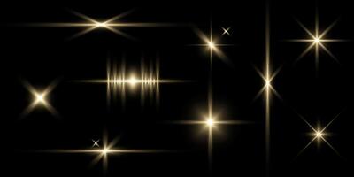 gold and warn flash light with blur effect background illustration. creative yellow flare, stars, flash, sparkle, and glitter texture background illustration vector