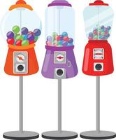 Set of Arcade Style Gumball Machines vector