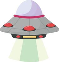 Dark Alien Spaceship with Red Lights vector