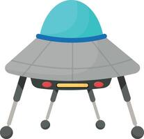 Metallic UFO with Extended Landing Gear vector