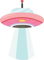 Pink and White UFO with Beam Projection vector