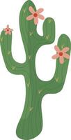 Blooming Cactus with Flowers vector