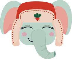 Cozy Elephant with Winter Fluff vector