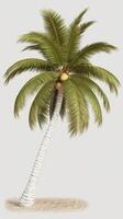 3d illustration of palm tree isolated on white background photo
