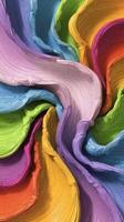 A close up of a colorful paint swirl photo