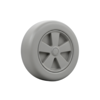 Gray Wheel Design 3D Model Simple Clean Realistic Tire part icon object render smooth rubber vehicle png