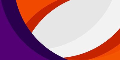 Abstract orange and purple overlap curve banner 3D background. Simple overlap shapes on white background. Papercut curve pattern. vector