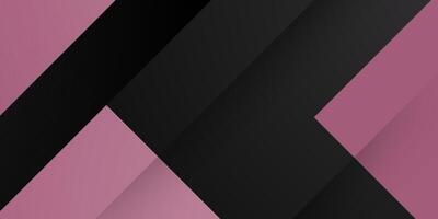 Abstract dark black and pink 3D background. Overlap square and triangle shapes pattern. vector